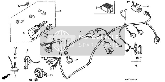 35400GW0000, Widerstand Kompl., Honda, 1